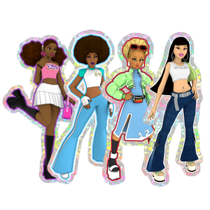 3D Girl Sticker Set