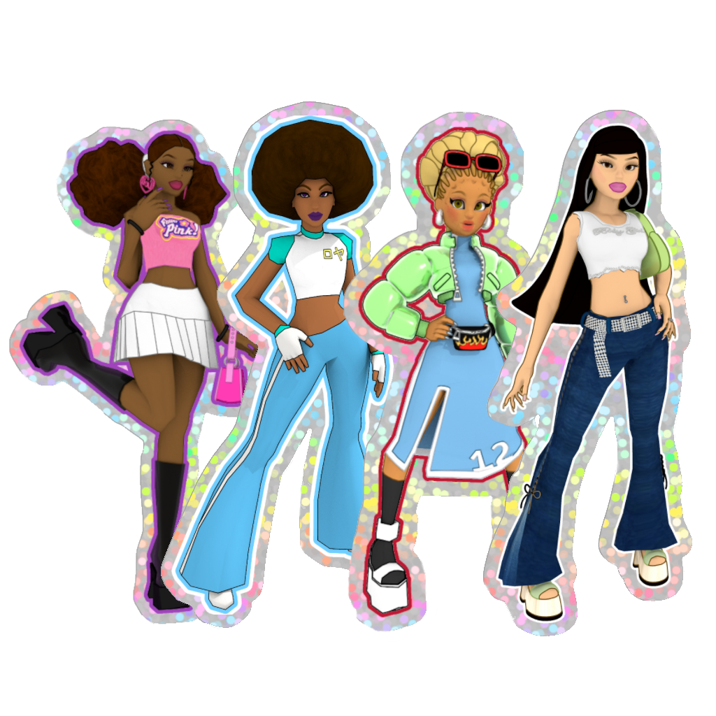 3D Girl Sticker Set