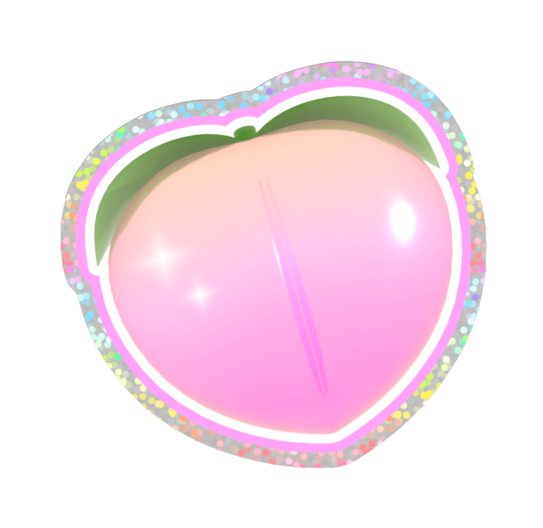 pink peach 3D sticker